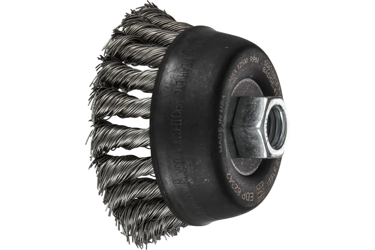 Show details for Pferd Knot Wire Cup Brush Psf 3-1/2" Dia. .020 Stainless Steel 5/8-11 Thread Retail Picture of Pferd Knot Wire Cup Brush Psf 3-1/2" Dia. .020 Stainless Steel 5/8-11 Thread Retail